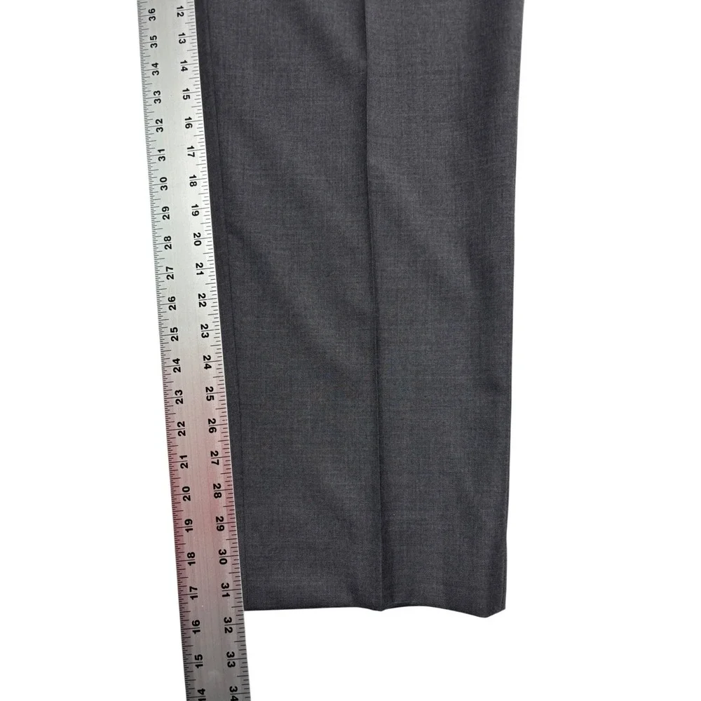Joseph Abboud 46R 38x32 Gray 2pc Pant Suit 100% Wool Flat Front Two Button Mens